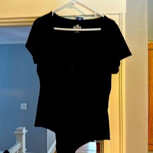 Hollister, short sleeve, NWOT, size XL black bodysuit